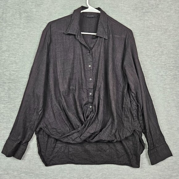All Saints Tops - ALLSAINTS Elina Shirt Women’s V-neck Long Sleeve Twist Front Button Up Sz M